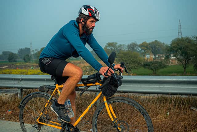 He trained for the expedition over four years and came up with the idea while rowing across the Atlantic. Part of his cycling training took place in the United States, while much of his swim training was carried out in Torbay.