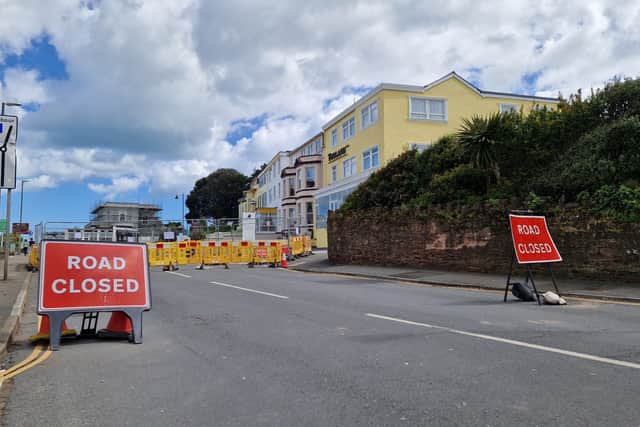 Sands Road, a busy route for people going to and from Paignton harbour and seafront, was closed throughout the holiday period and remained closed on Tuesday (22 April), with traffic diverted around nearby streets.