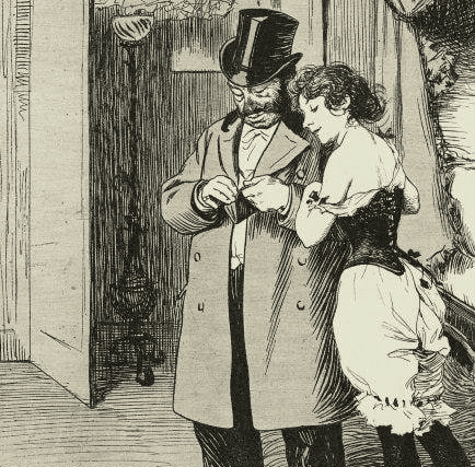 Here were Torquay’s outcasts, venturing forth from the beer houses and tenements of Pimlico and Swan Street to shamelessly parade the streets in their tawdry clothing. In contrast, men’s sexual desires were seen as an inevitable result of their natures. Effectively, men were not to blame. It was always the doxy and the strumpet.