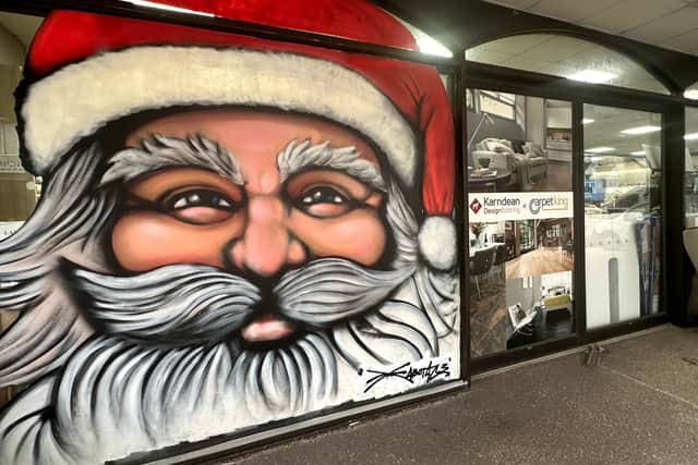 Sharing similar sentiments, a spokesperson for CarpetKing, who commissioned a close-up, chubby-cheeked Santa, said: “His work is brilliant and certainly brings more attention and fun to shop windows, which is great for promoting business’ as well as putting a smile on people's faces. We will definitely be using him again. From all staff at CarpetKing, we wish you a Merry Christmas and Happy New Year.”