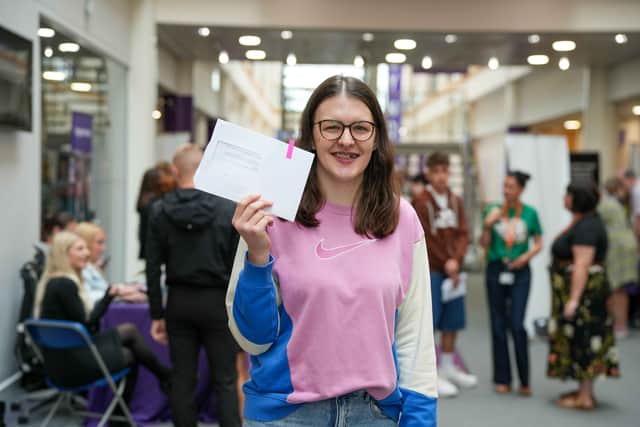 Emily Hunger, an exchange student from Germany, is also celebrating today. She took A level geography, history and politics (B, B, B).