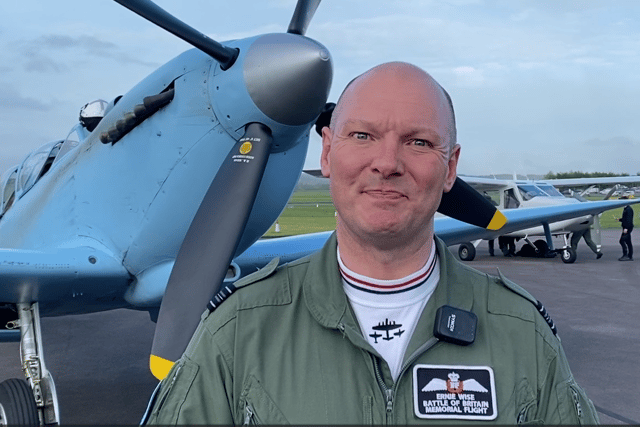 Torquay-born pilot lands historic Spitfire at Exeter Airport following ...