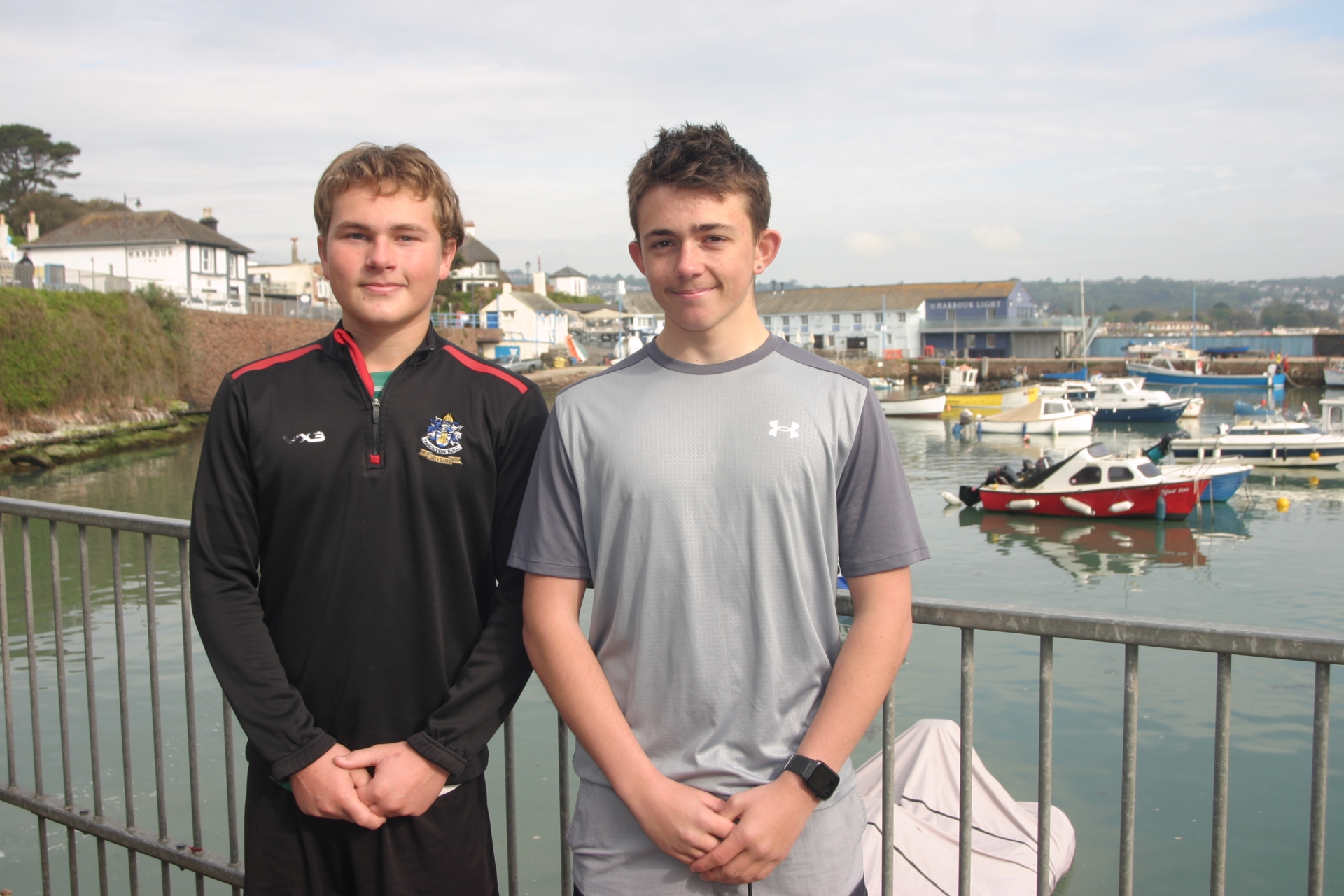 Ollie Higgs (left) and Oscar Chambers (right) back at Paignton Rowing Club