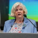 Ann Widdecombe speaking during a Reform UK General Election campaign launch in 2024