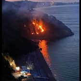 Oddicombe beach blaze Pic Newton Abbot fire station