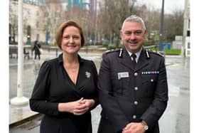 Chief Constable James Vaughan and Police and Crime Commissioner Alison Hernandez.