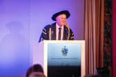 Chris Wardle receiving his South Devon College Honorary Fellowship