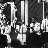 The Stylistics pictured on the US television show Soul Train in 1974