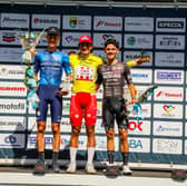 Harrison Wood (left) on the podium in Portugal