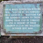 The Aberfan Memorial Plaque at Torre Abbey Gardens