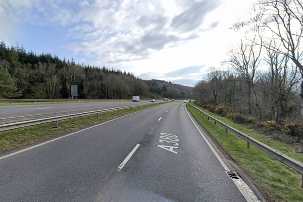 The A380 near Ideford is partially blocked