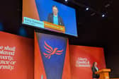 Kitty Dawson on the stage and big screen at the national Liberal Democrat party conference