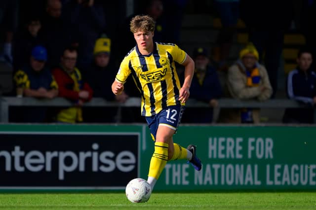 Harry Shield in action for Torquay United