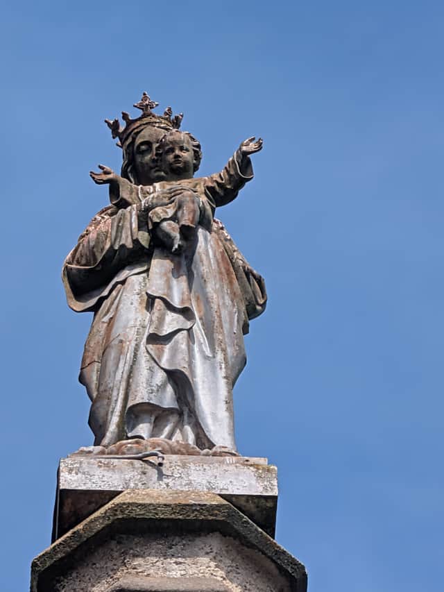 A Madonna and Child statue