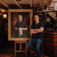 Devon pub landlord painted by artist behind Prince and Princess of Wales portrait