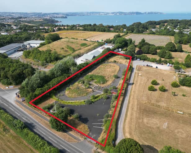 The former Churston Go-Karts site on Dartmouth Road, outlined in red, as it looks now