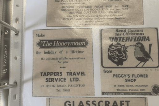 Adverts for some of the shops in Hyde Road