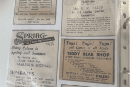 Adverts for some of the shops in Hyde Road