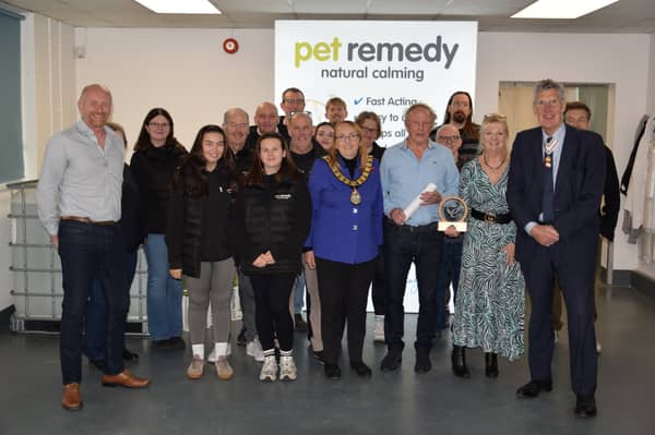 Devon's Lord Lieutenant David Fursdon presents Pet Remedy with its Kings Award