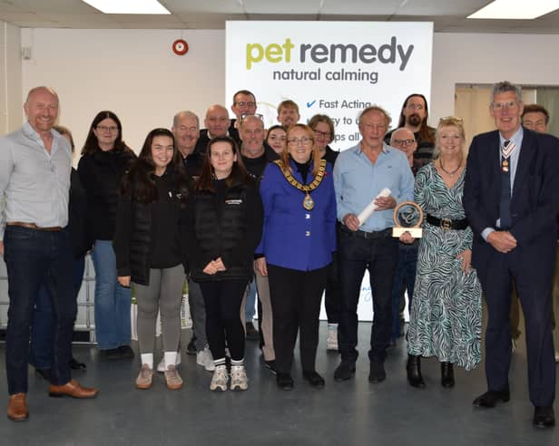 Devon's Lord Lieutenant David Fursdon presents Pet Remedy with its Kings Award