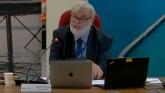 Cllr David Thomas addresses the meeting (Image courtesy: Torbay Council/YouTube)