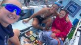 Christmas Day dinner on board mid Atlantic for 'Row with the Flow'