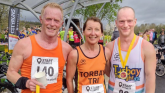 Peter Hayward, Cathy Parkinson and Steve Donnelly at the Fast Friday 10k in Exeter