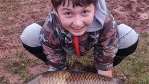 Taylor’s first fish is a cracking Carp