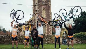 Cyclists in orange Y-fronts on the streets of Devon