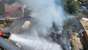 Roof collapses during large bungalow fire