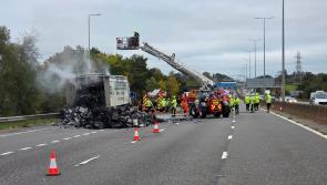 Newton Abbot firefighters battle large lorry fire on M5 near Exeter