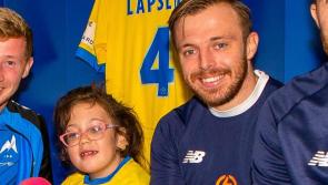 Mascot Isabella meets favourite Torquay United players