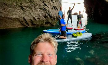VIDEO: Paddle boarders stunned by wild dolphins