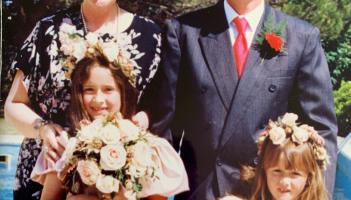 Tracy Thomas as a bridesmaid