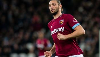 Andy Carroll playing for West Ham. Pic from PPAUK