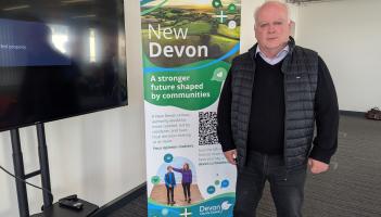 Cllr Paul Arnott presenting the New Devon proposal (Image courtesy: Bradley Gerrard/LDRS)