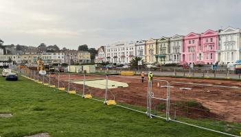 Paignton seafront sea defence work starts Pic Guy Henderson
