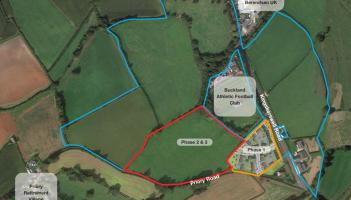 Langford Bridge Farm site on the outskirts of Newton Abbot Image Persimmon Homes and Teignbridge Council