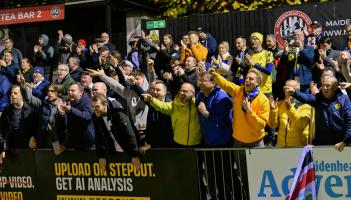 Torquay United fans at Maidenhead. Pic from PPAUK