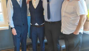 Adrian, Chris, David Wilkey with dad Peter Wilkey