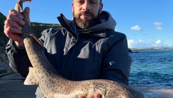 Russell Cooper with a Bull Huss