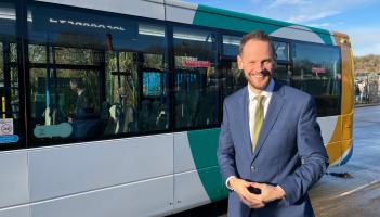 Road and buses minister Simon Lightwood at Coypool Park and Ride in Plymouth (Picture courtesy: Alison Stephenson)