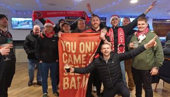 Barum fans with goalkeeper Mike Searle
