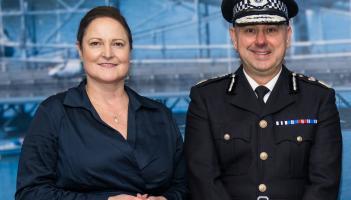 Crime Commissioner Alison Hernandez with Chief Constable James Vaughan.