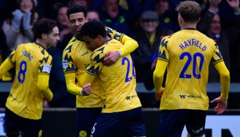 Plenty of celebrations for Louis Dennis and Jordan Young this season. Pic from PPAUK