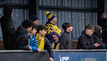 Torquay fans at Eastbourne. Pic from PPAUK