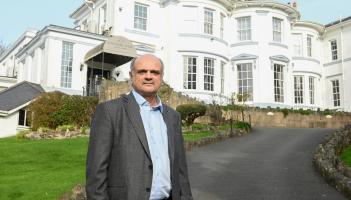 New owner Khalil Viraney outside  the Lincombe Hall Hotel Pic miraclePR.com
