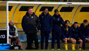 Ronnie Jepson on the bench at Plainmoor