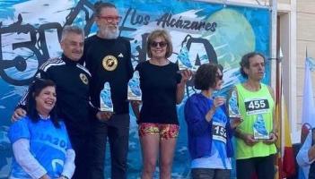 Karen Baddeley on the podium