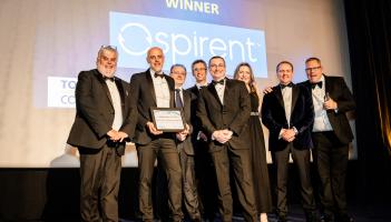 Flashback Torbay Weekly Business Awards 2024 Overall winners Spirent Communications and council leader David Thomas Pic WRPhotography